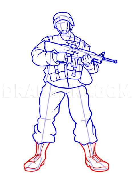 How To Draw Soldiers, Drawing, Step by Step, by KingTutorial - DragoArt