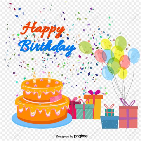 Vector Birthday Poster Illustration Set Food, Birthday, Food, Birthday ...
