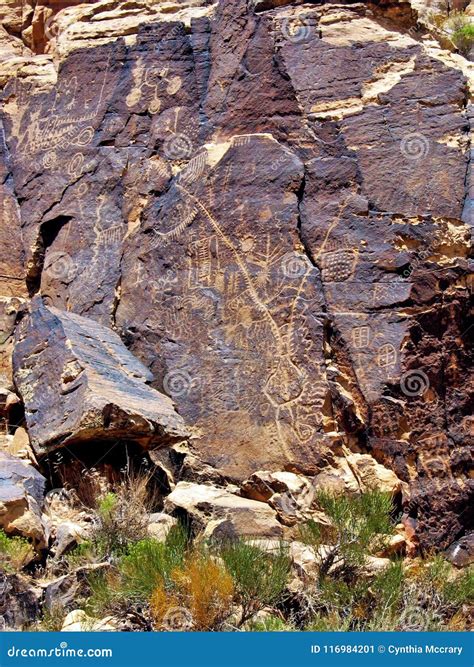 Parowan Gap Petroglyphs in Utah Stock Image - Image of petroglyphs ...
