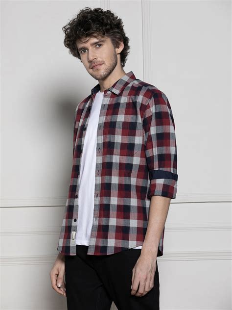 Men's Red Buffalo Checks Casual Cotton Shirt – DENNIS LINGO