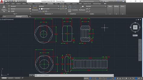 Image result for How to Draw Threads in AutoCAD