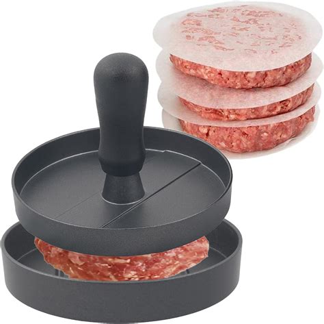 Amazon.com: LAZYBISON Burger Press Patty Maker with 100PCS Free Wax ...