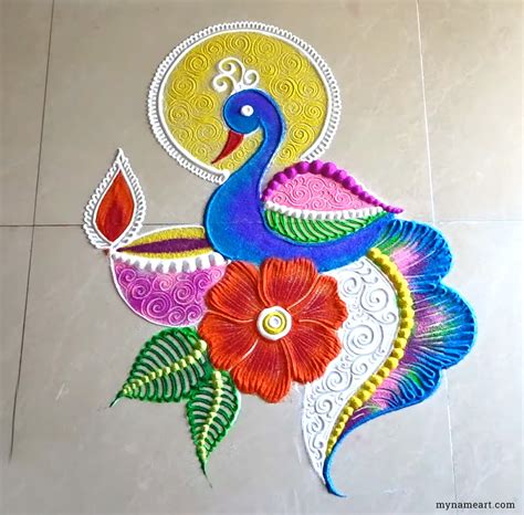 Rangoli Designs For Diwali Easy And Beautiful Peacock