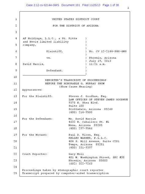 Image result for Hearing Transcript Sample