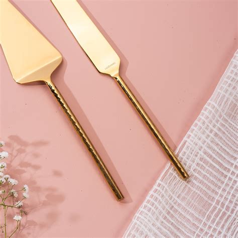 Buy Cake Server Set Online with Round Hammered Handles Online - Nestroots