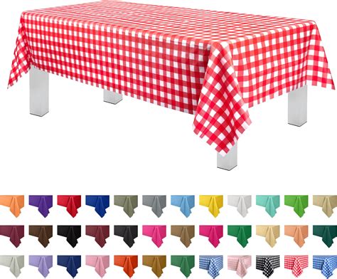Amazon.com: VitalCozy 48 Pcs Plastic Red and White Checkered Picnic ...