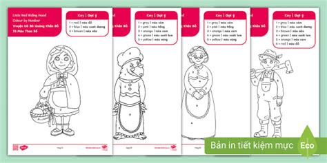 Tập Tô Màu Song Ngữ Truyện Cô Bé Quàng Khăn Đỏ