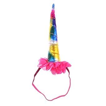 Rare Rainbow Unicorn Horn Head Party Glitter Headband Halloween Party ...