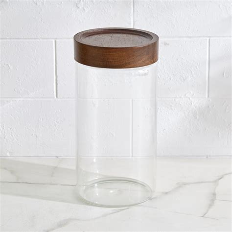 Buy Vault Malva Set of 6 Glass Storage Canisters with Wooden Lid from ...