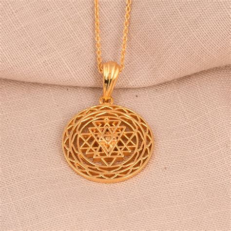 Shree Chakra Pendant (18kt Gold Micron) – Self Love Jewels