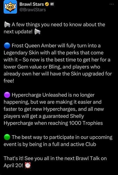 Frost Queen Amber is turning into a Legendary Skin and Hypercharge Unleashed is no more ...