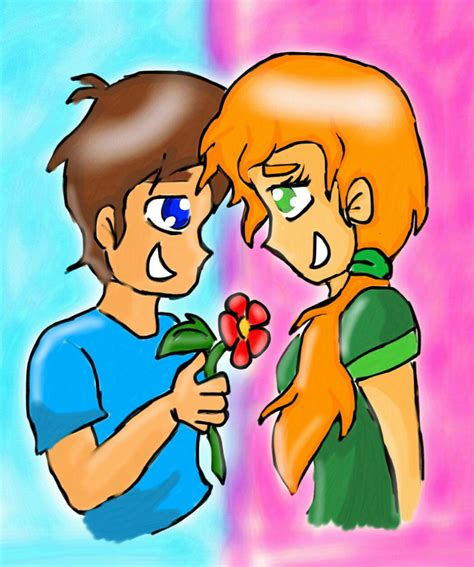 Minecraft - Steve x Alex 3 by MoonLightFox23 on DeviantArt