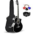 Kadence rosewood Guitar Frontier Series, Electric Acoustic Black Guitar ...
