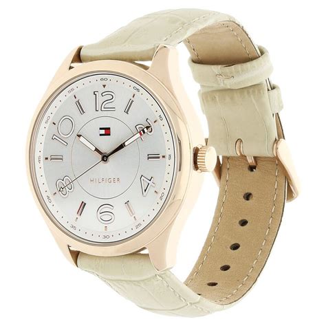 Buy Online Tommy Hilfiger Quartz Analog Silver Dial Leather Strap Watch ...