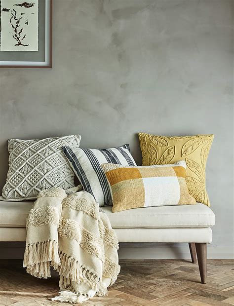 Buy Pure Cotton Macrame Cushion at Marks & Spencer