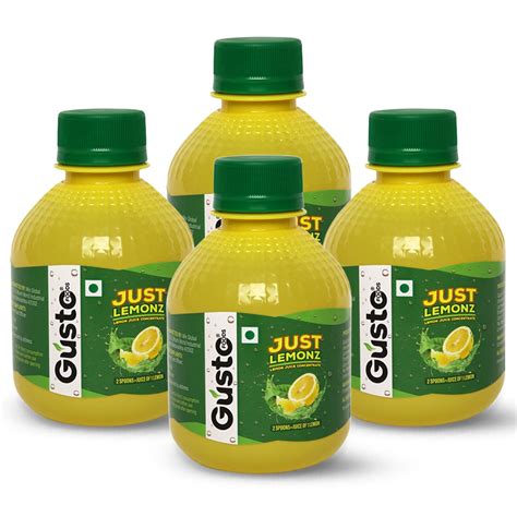 Gusto Foods Yellow Lemon Juice Concentrate - Pack of 4 (800ml ...