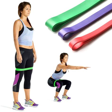 Set of 3 Heavy Duty Resistance Band Loop Exercise Yoga Workout Power ...