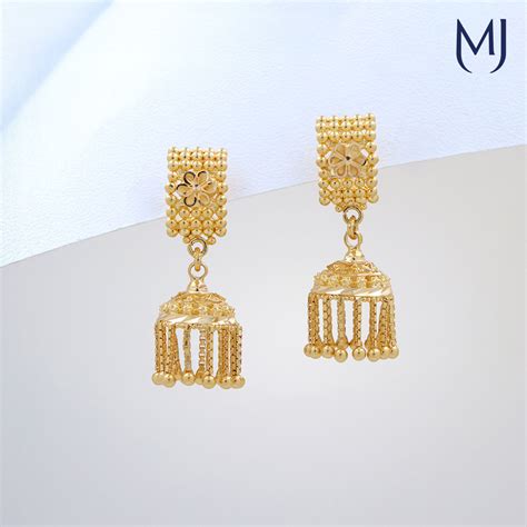 Buy Gold Earrings Online | Gold Earrings by Manubhai.