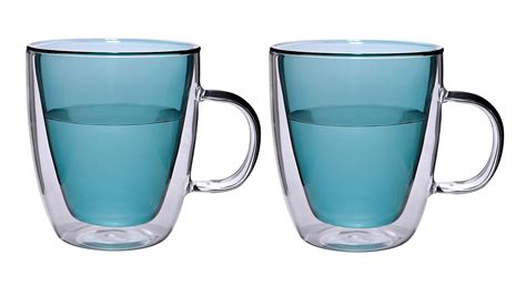 Buy Baskety Colored Glass Coffee Cups Handmade Double-Wall Insulated ...