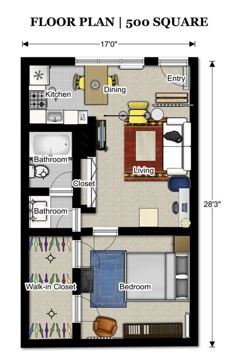 ikea 500 square foot apartment - Google Search | Studio apartment floor ...