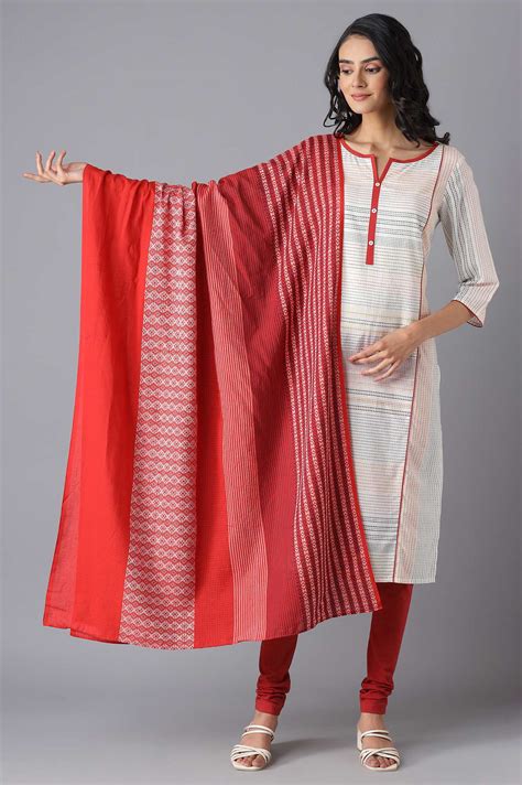 Buy Red Cotton Printed Dupatta Online for Woman | Shop for Aurelia