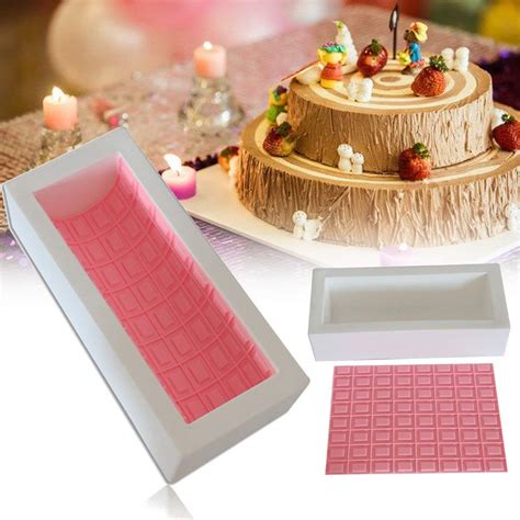 JoyGlobal Silicone Professional Log Cake Mold with Chocolate Bar Design ...
