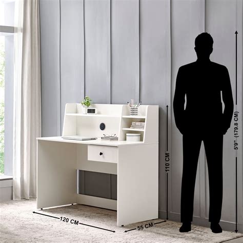 Buy Helios Madison Study Desk with Hutch and Drawer - White from Home ...