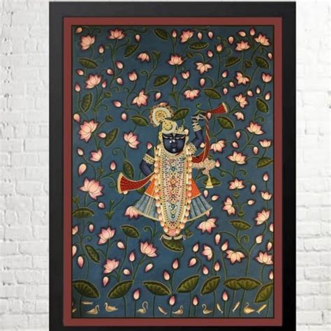 Buy Pichwai Painting Darshan of Shrinathji Hand Painted on Cloth Online in India - Etsy