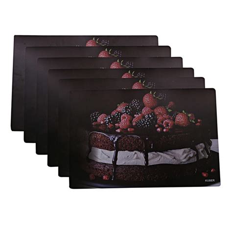 Buy Kuber Industries PVC 6 Pieces Dining Table Placemat Set (Brown ...
