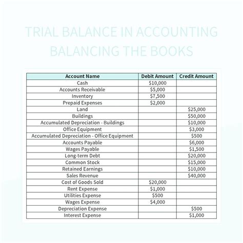 Trial Balance In Accounting Balancing The Books Excel Template And ...