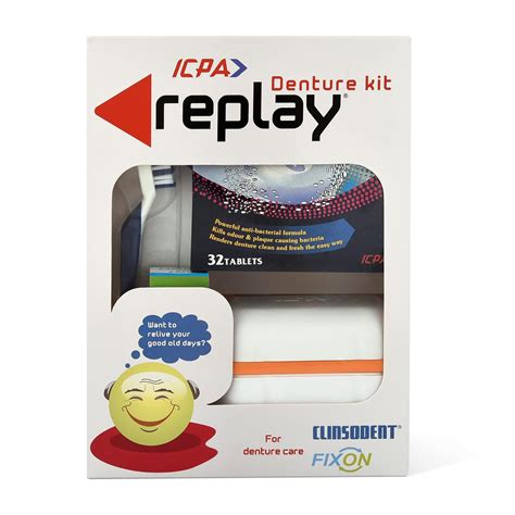 ICPA Replay Denture Cleaning Kit with Storage Container and Adhesive ...