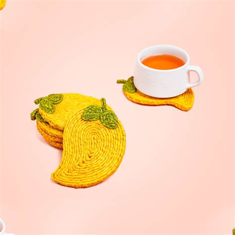 Buy Jute Mango Coaster | Set of 6 Online On Zwende