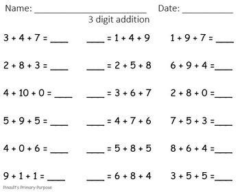 Image result for 3 Addends Math Mat
