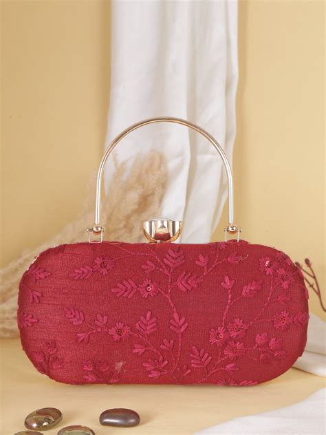 Swisni red classic clutch bag – VRPS Handicrafts