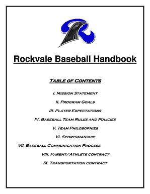 Fillable Online Rockvale Baseball Handbook - Rockvale Middle School Fax ...