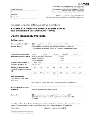 Fillable Online topaz ethz Joint Research Projects - ETH Z rich - topaz ...