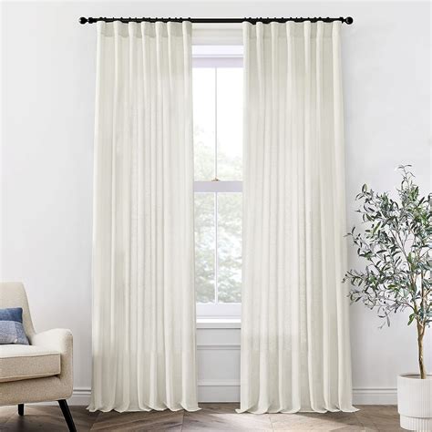 Buy XTMYI Linen Drapery 92 Inch Curtains Length 2 Panels Set Back Tab ...
