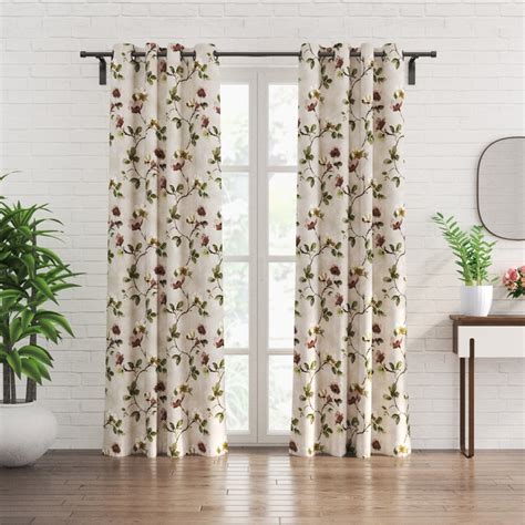 Buy Corsica Florish Set of 2 Printed Light Filtering Door Curtains from ...