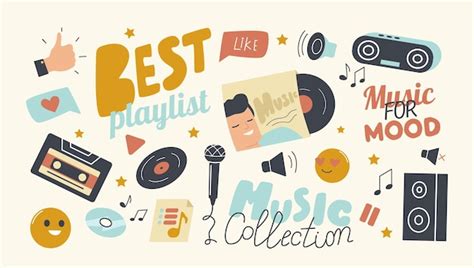 Set von Icons Beste Playlist für das Musiksammlungs-Thema | Kostenlose ...