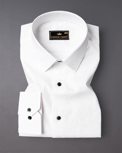 Lily White Formal Textured Premium Cotton Shirt For Men