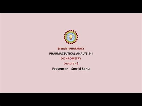 Pharmaceutical Analysis I Video Lectures | Bachelor of Pharmacy 1st ...