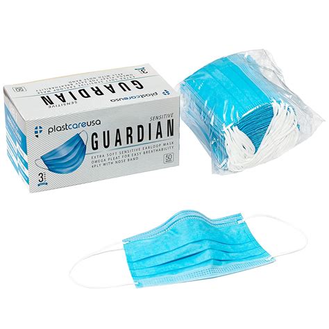 Box of 50 4-Ply ASTM Level 3 Face Masks, Disposable (Blue) by PlastCare ...
