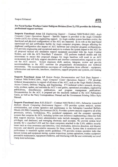 Future Technologies Inc, 'For Naval Surface Warfare Center Dahlgren ...