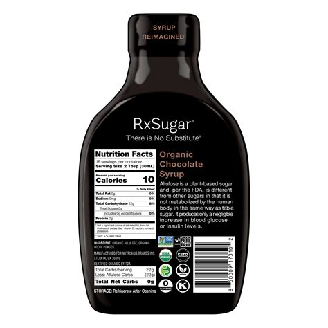RxSugar Organic Chocolate Syrup - RxSugar®