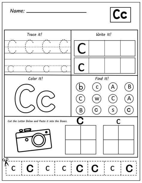 Letter C Handwriting Art Fusion Worksheet - Download & Print Now!