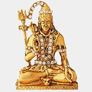 DealFry Lord Shiva Sitting on Tiger Skin Metal Statue for Car Dashboard ...