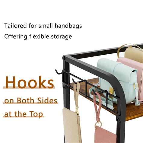 Retreat & Renew Floor-Standing 3-Tier Purse Organizer with Side Hooks ...