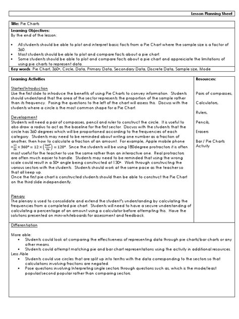 Image result for Pie Graph Lesson Plan