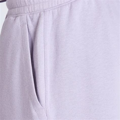 Men's Regular Fleece Shorts with Adjustable Strings 500 - Smoked Purple