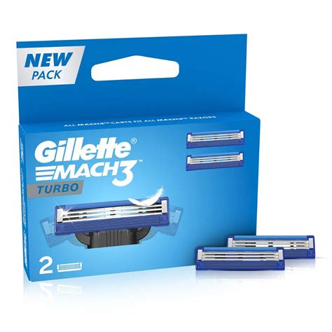 Gillette Mach3 Turbo Manual Shaving Razor Blades-2S Pack (Cartridge ...
